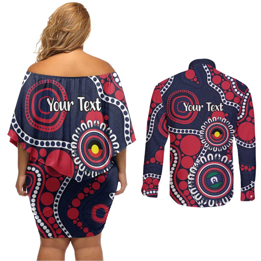 Melbourne NAIDOC Week 2026 Personalised Couples Matching Off Shoulder Short Dress and Long Sleeve Button Shirt 50 Years of Deadly Aboriginal Art
