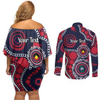 Melbourne NAIDOC Week 2026 Personalised Couples Matching Off Shoulder Short Dress and Long Sleeve Button Shirt 50 Years of Deadly Aboriginal Art