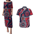 Melbourne NAIDOC Week 2026 Personalised Couples Matching Puletasi and Hawaiian Shirt 50 Years of Deadly Aboriginal Art