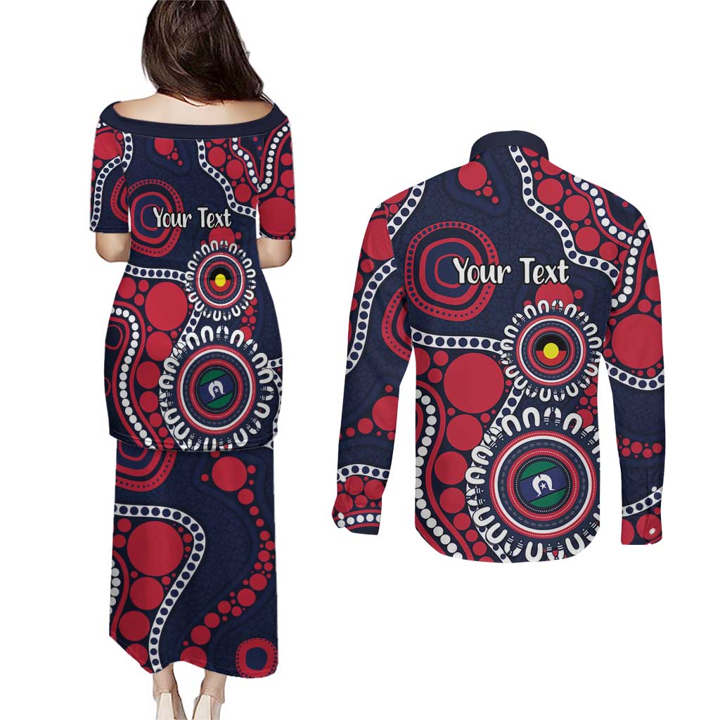 Melbourne NAIDOC Week 2026 Personalised Couples Matching Puletasi and Long Sleeve Button Shirt 50 Years of Deadly Aboriginal Art