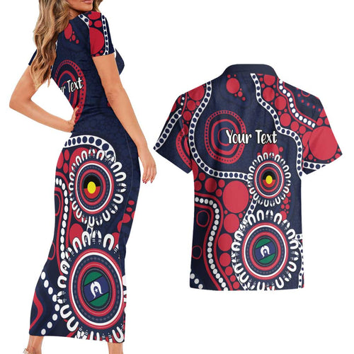 Melbourne NAIDOC Week 2026 Personalised Couples Matching Short Sleeve Bodycon Dress and Hawaiian Shirt 50 Years of Deadly Aboriginal Art