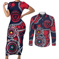Melbourne NAIDOC Week 2026 Personalised Couples Matching Short Sleeve Bodycon Dress and Long Sleeve Button Shirt 50 Years of Deadly Aboriginal Art