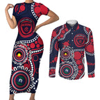 Melbourne NAIDOC Week 2026 Personalised Couples Matching Short Sleeve Bodycon Dress and Long Sleeve Button Shirt 50 Years of Deadly Aboriginal Art