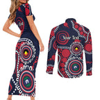 Melbourne NAIDOC Week 2026 Personalised Couples Matching Short Sleeve Bodycon Dress and Long Sleeve Button Shirt 50 Years of Deadly Aboriginal Art