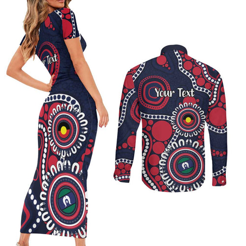 Melbourne NAIDOC Week 2026 Personalised Couples Matching Short Sleeve Bodycon Dress and Long Sleeve Button Shirt 50 Years of Deadly Aboriginal Art