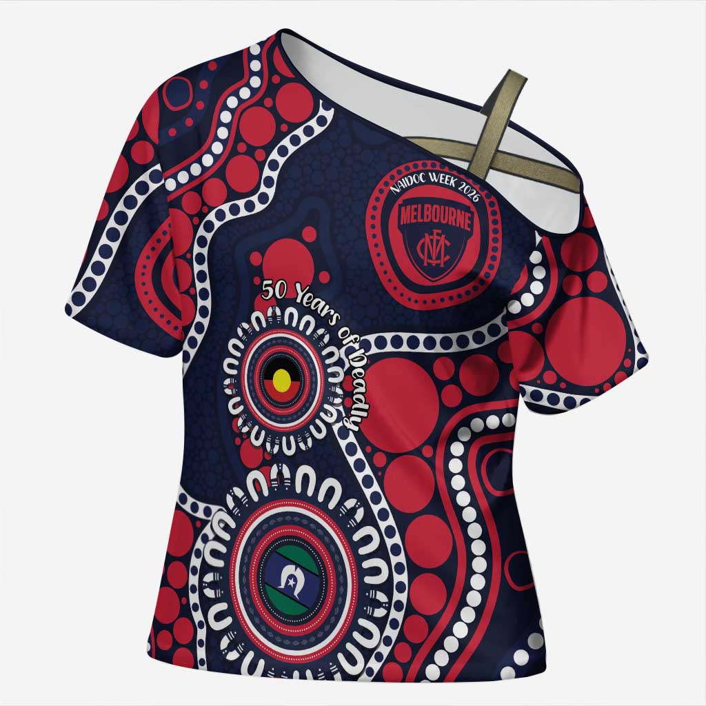 Melbourne NAIDOC Week 2026 Personalised Cross Shoulder Shirt 50 Years of Deadly Aboriginal Art