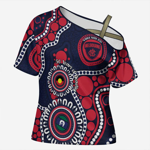 Melbourne NAIDOC Week 2026 Personalised Cross Shoulder Shirt 50 Years of Deadly Aboriginal Art