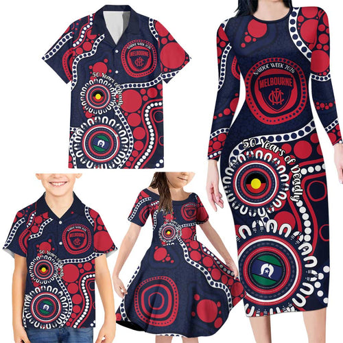 Melbourne NAIDOC Week 2026 Personalised Family Matching Long Sleeve Bodycon Dress and Hawaiian Shirt 50 Years of Deadly Aboriginal Art