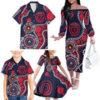Melbourne NAIDOC Week 2026 Personalised Family Matching Off The Shoulder Long Sleeve Dress and Hawaiian Shirt 50 Years of Deadly Aboriginal Art