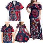 Melbourne NAIDOC Week 2026 Personalised Family Matching Off Shoulder Maxi Dress and Hawaiian Shirt 50 Years of Deadly Aboriginal Art