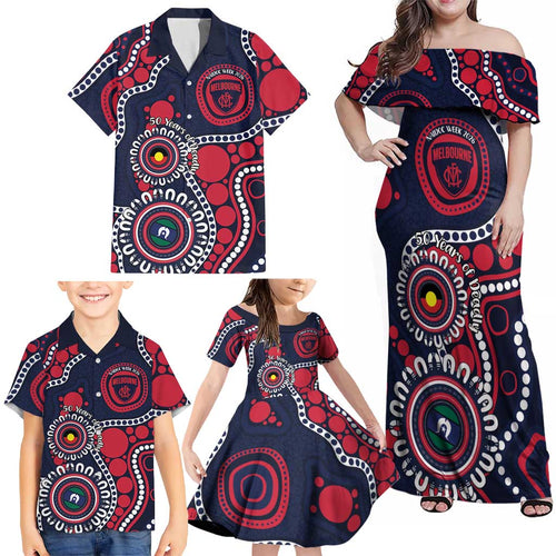 Melbourne NAIDOC Week 2026 Personalised Family Matching Off Shoulder Maxi Dress and Hawaiian Shirt 50 Years of Deadly Aboriginal Art