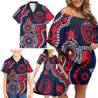 Melbourne NAIDOC Week 2026 Personalised Family Matching Off Shoulder Short Dress and Hawaiian Shirt 50 Years of Deadly Aboriginal Art