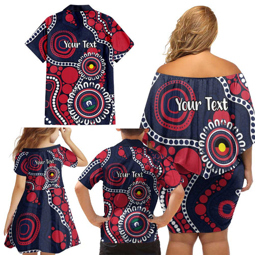 Melbourne NAIDOC Week 2026 Personalised Family Matching Off Shoulder Short Dress and Hawaiian Shirt 50 Years of Deadly Aboriginal Art