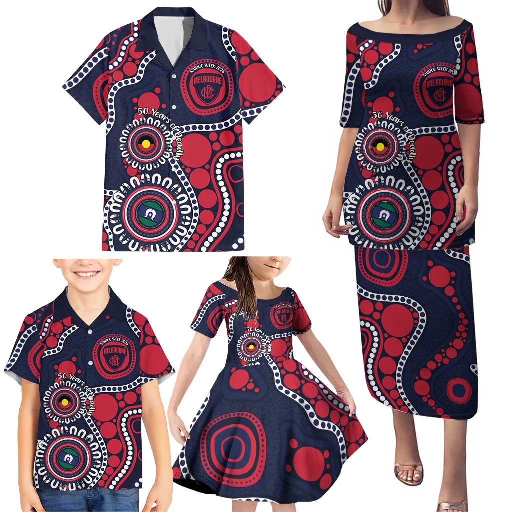 Melbourne NAIDOC Week 2026 Personalised Family Matching Puletasi and Hawaiian Shirt 50 Years of Deadly Aboriginal Art