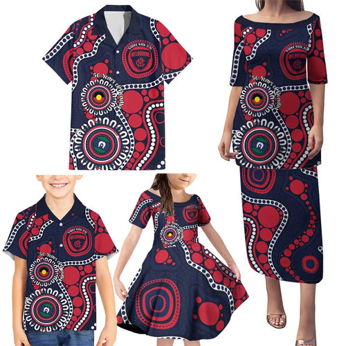 Melbourne NAIDOC Week 2026 Personalised Family Matching Puletasi and Hawaiian Shirt 50 Years of Deadly Aboriginal Art