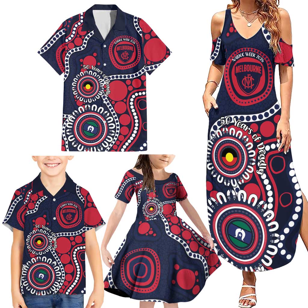 Melbourne NAIDOC Week 2026 Personalised Family Matching Summer Maxi Dress and Hawaiian Shirt 50 Years of Deadly Aboriginal Art