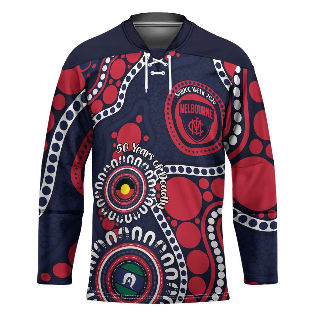 Melbourne NAIDOC Week 2026 Personalised Hockey Jersey 50 Years of Deadly Aboriginal Art