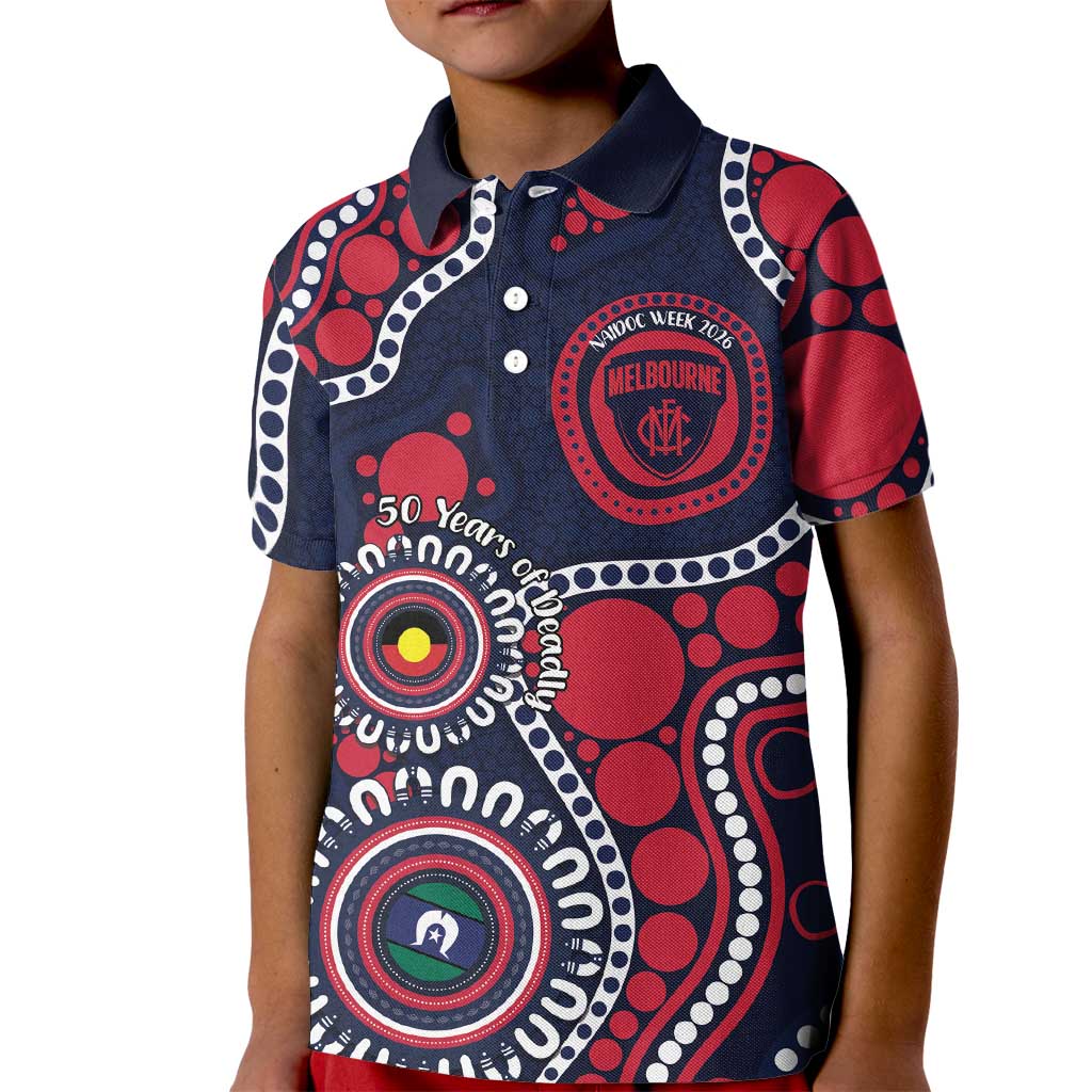 Melbourne NAIDOC Week 2026 Personalised Kid Polo Shirt 50 Years of Deadly Aboriginal Art