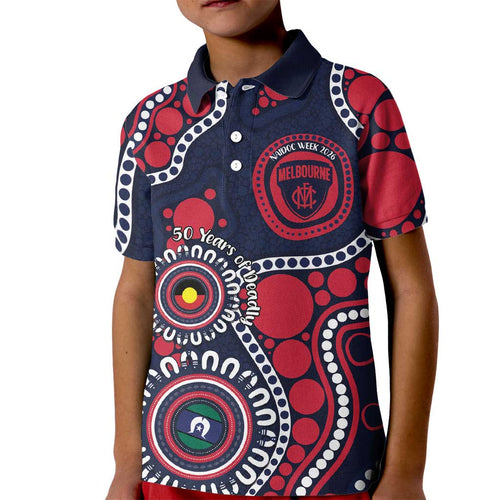 Melbourne NAIDOC Week 2026 Personalised Kid Polo Shirt 50 Years of Deadly Aboriginal Art