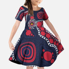 Melbourne NAIDOC Week 2026 Personalised Kid Short Sleeve Dress 50 Years of Deadly Aboriginal Art