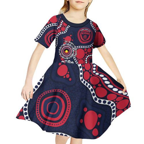 Melbourne NAIDOC Week 2026 Personalised Kid Short Sleeve Dress 50 Years of Deadly Aboriginal Art