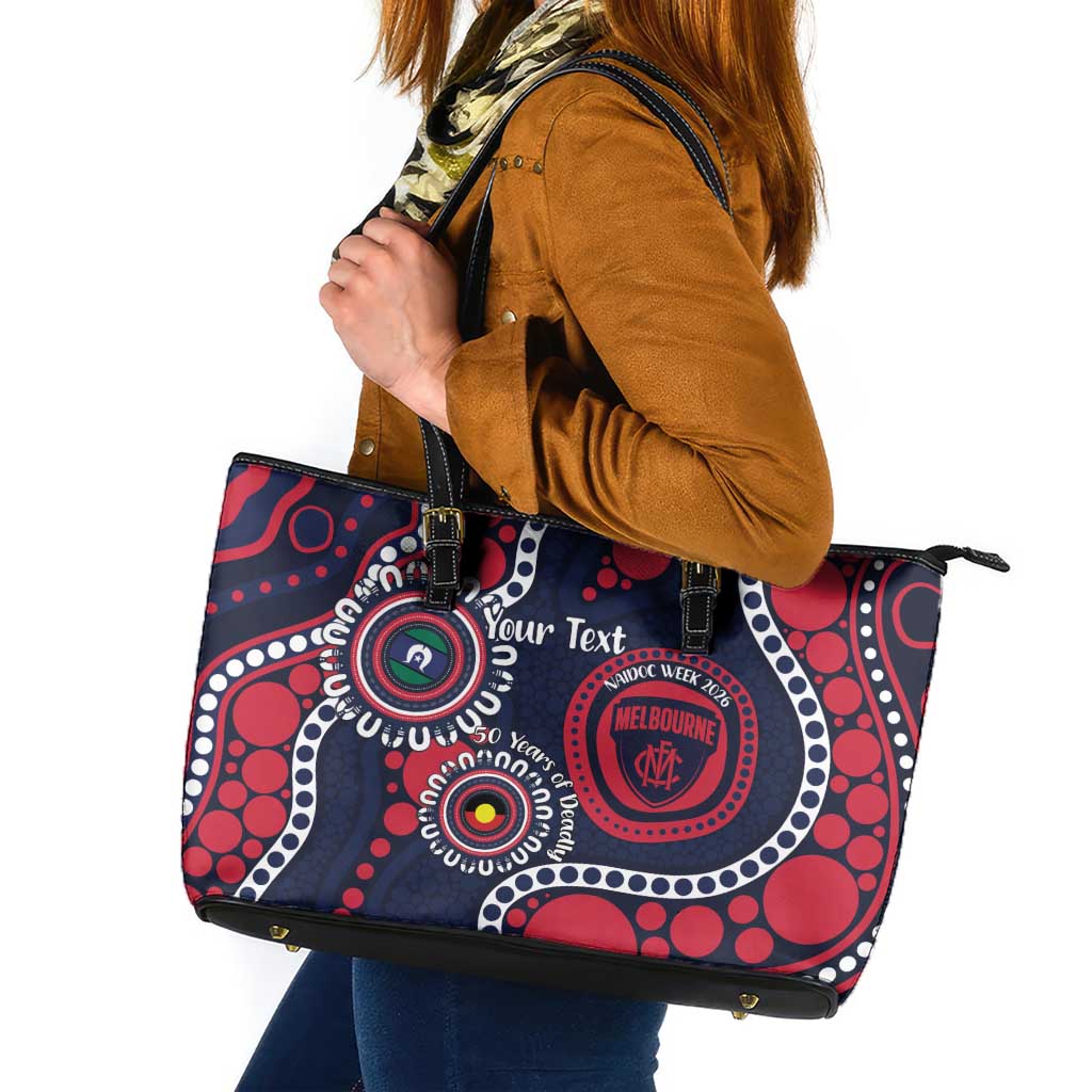 Melbourne NAIDOC Week 2026 Personalised Leather Tote Bag 50 Years of Deadly Aboriginal Art