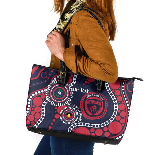Melbourne NAIDOC Week 2026 Personalised Leather Tote Bag 50 Years of Deadly Aboriginal Art