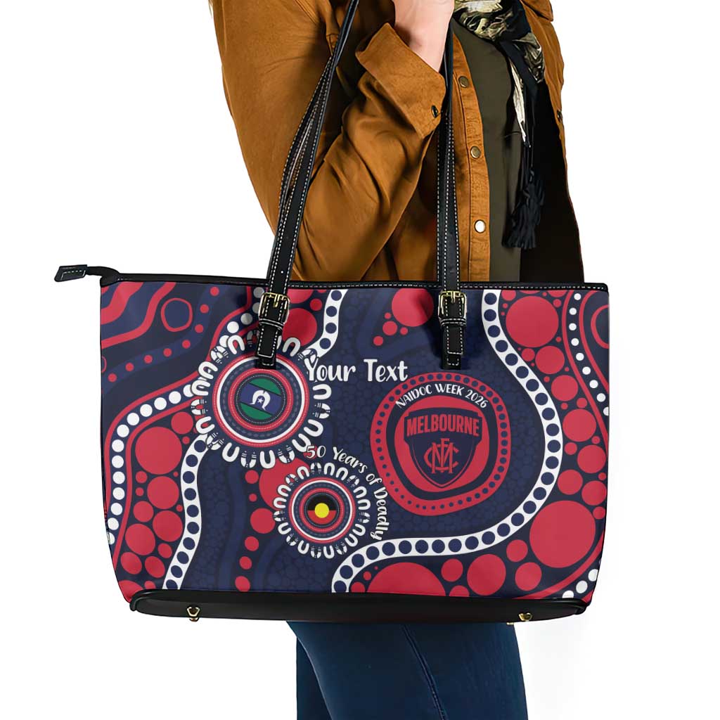 Melbourne NAIDOC Week 2026 Personalised Leather Tote Bag 50 Years of Deadly Aboriginal Art