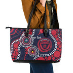 Melbourne NAIDOC Week 2026 Personalised Leather Tote Bag 50 Years of Deadly Aboriginal Art