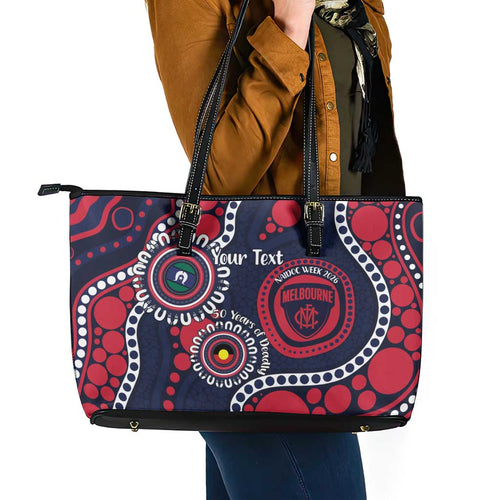 Melbourne NAIDOC Week 2026 Personalised Leather Tote Bag 50 Years of Deadly Aboriginal Art