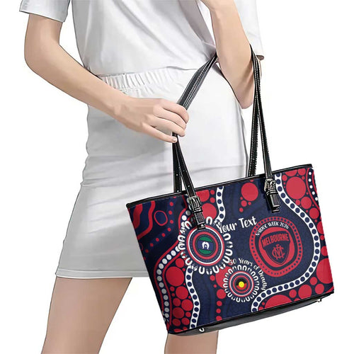 Melbourne NAIDOC Week 2026 Personalised Leather Tote Bag 50 Years of Deadly Aboriginal Art