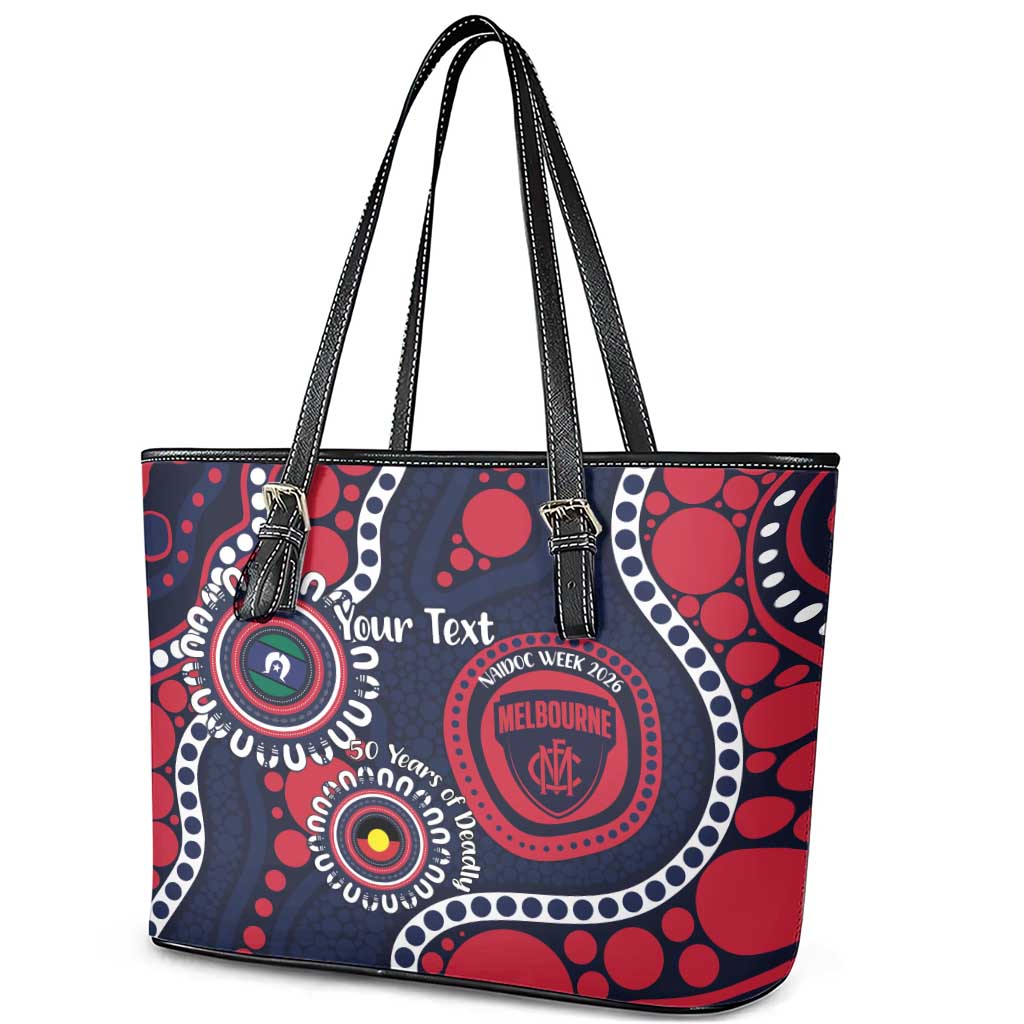 Melbourne NAIDOC Week 2026 Personalised Leather Tote Bag 50 Years of Deadly Aboriginal Art