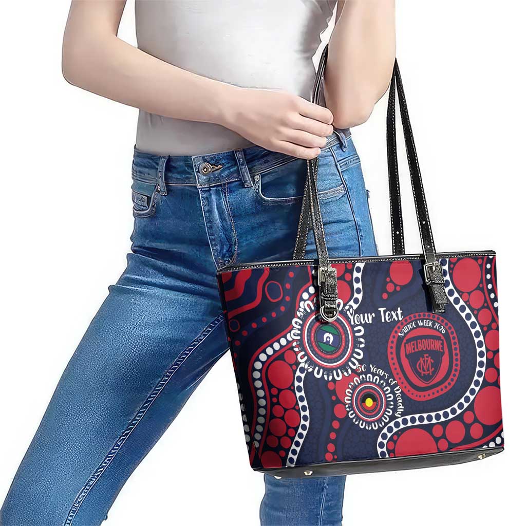 Melbourne NAIDOC Week 2026 Personalised Leather Tote Bag 50 Years of Deadly Aboriginal Art