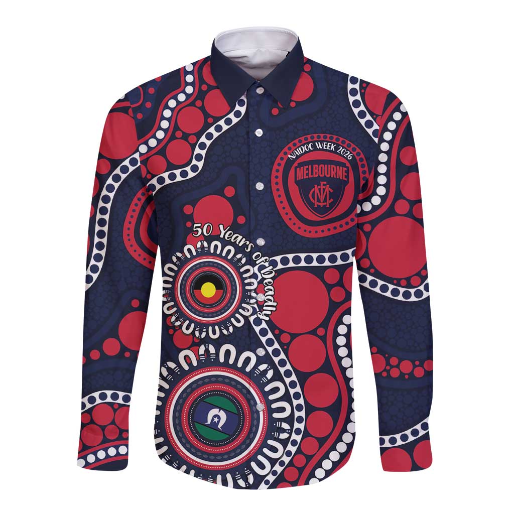 Melbourne NAIDOC Week 2026 Personalised Long Sleeve Button Shirt 50 Years of Deadly Aboriginal Art