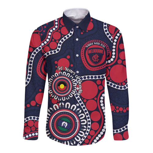 Melbourne NAIDOC Week 2026 Personalised Long Sleeve Button Shirt 50 Years of Deadly Aboriginal Art