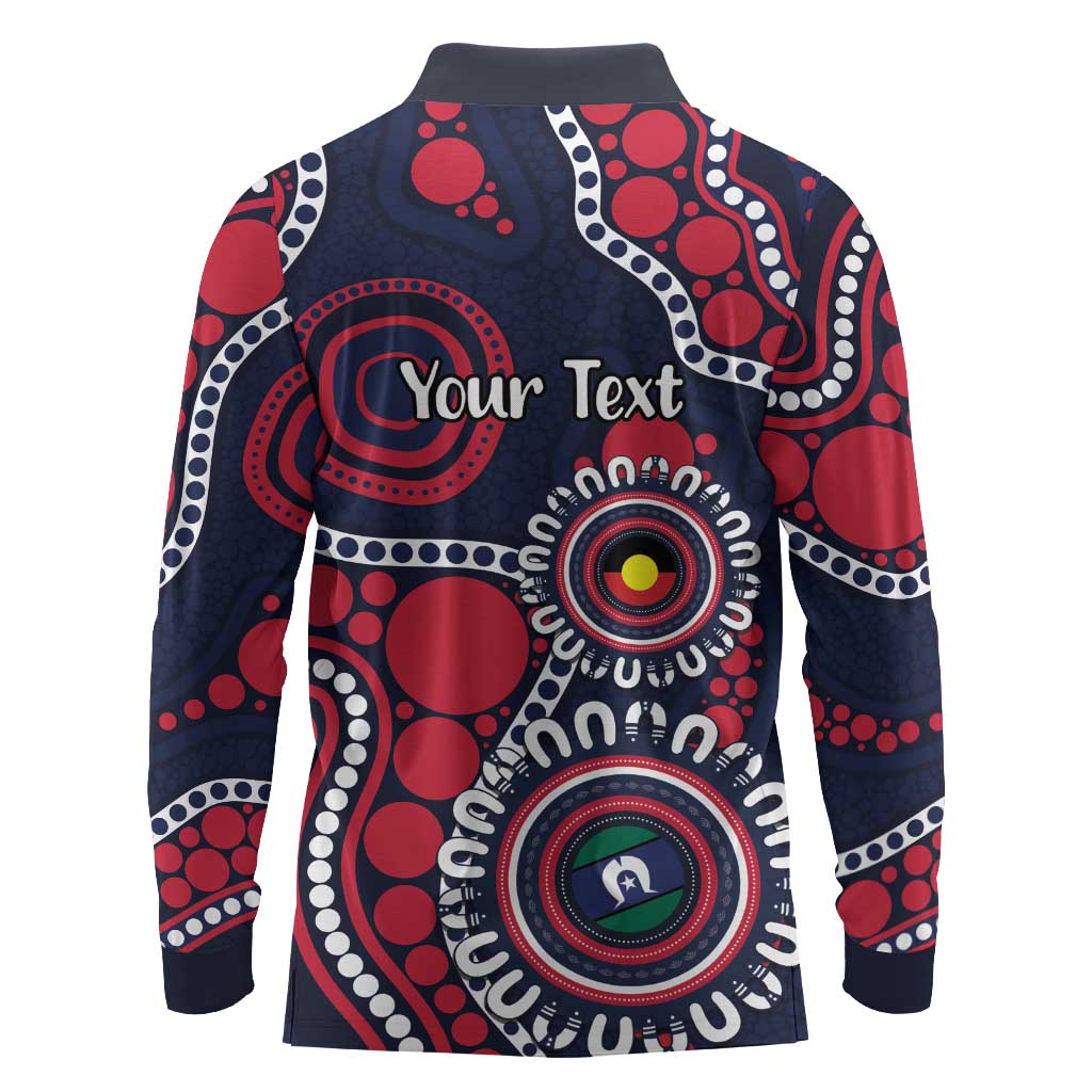 Melbourne NAIDOC Week 2026 Personalised Long Sleeve Polo Shirt 50 Years of Deadly Aboriginal Art