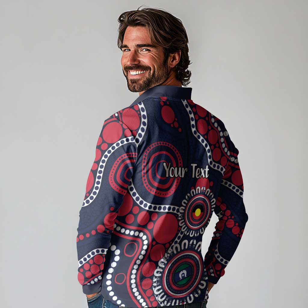 Melbourne NAIDOC Week 2026 Personalised Long Sleeve Polo Shirt 50 Years of Deadly Aboriginal Art