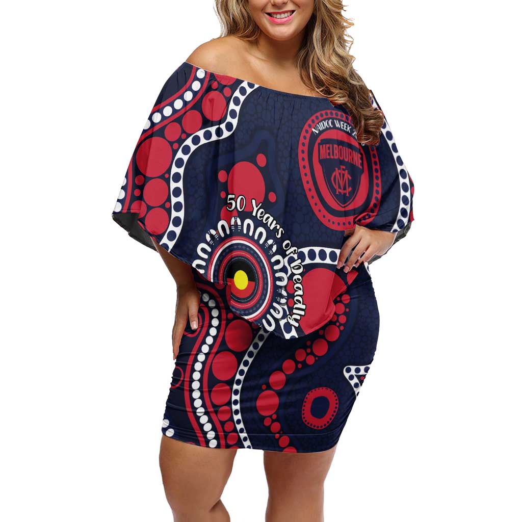 Melbourne NAIDOC Week 2026 Personalised Off Shoulder Short Dress 50 Years of Deadly Aboriginal Art