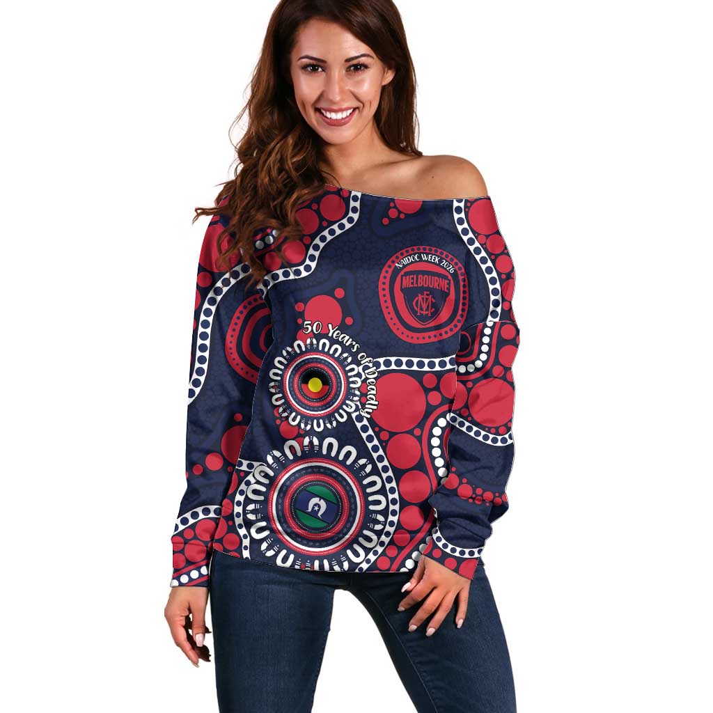 Melbourne NAIDOC Week 2026 Personalised Off Shoulder Sweater 50 Years of Deadly Aboriginal Art
