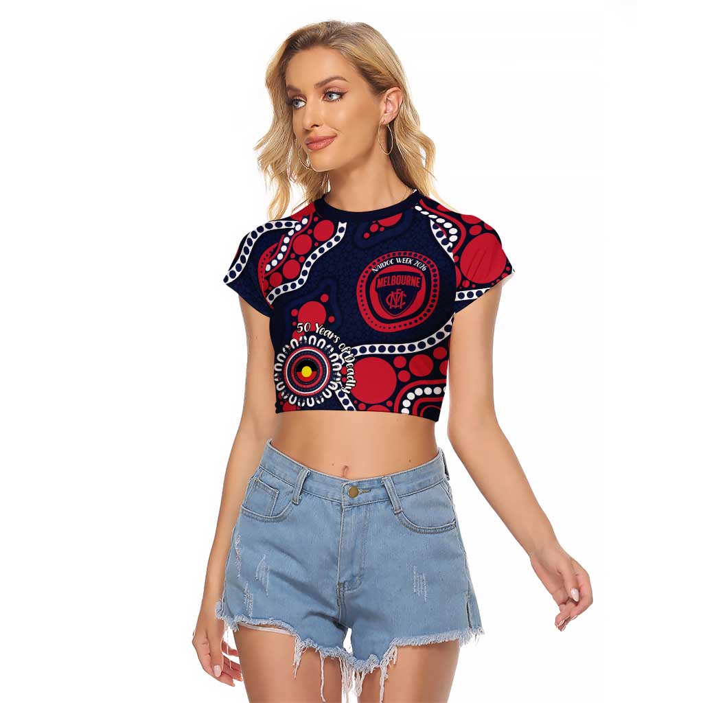 Melbourne NAIDOC Week 2026 Personalised Raglan Cropped T Shirt 50 Years of Deadly Aboriginal Art