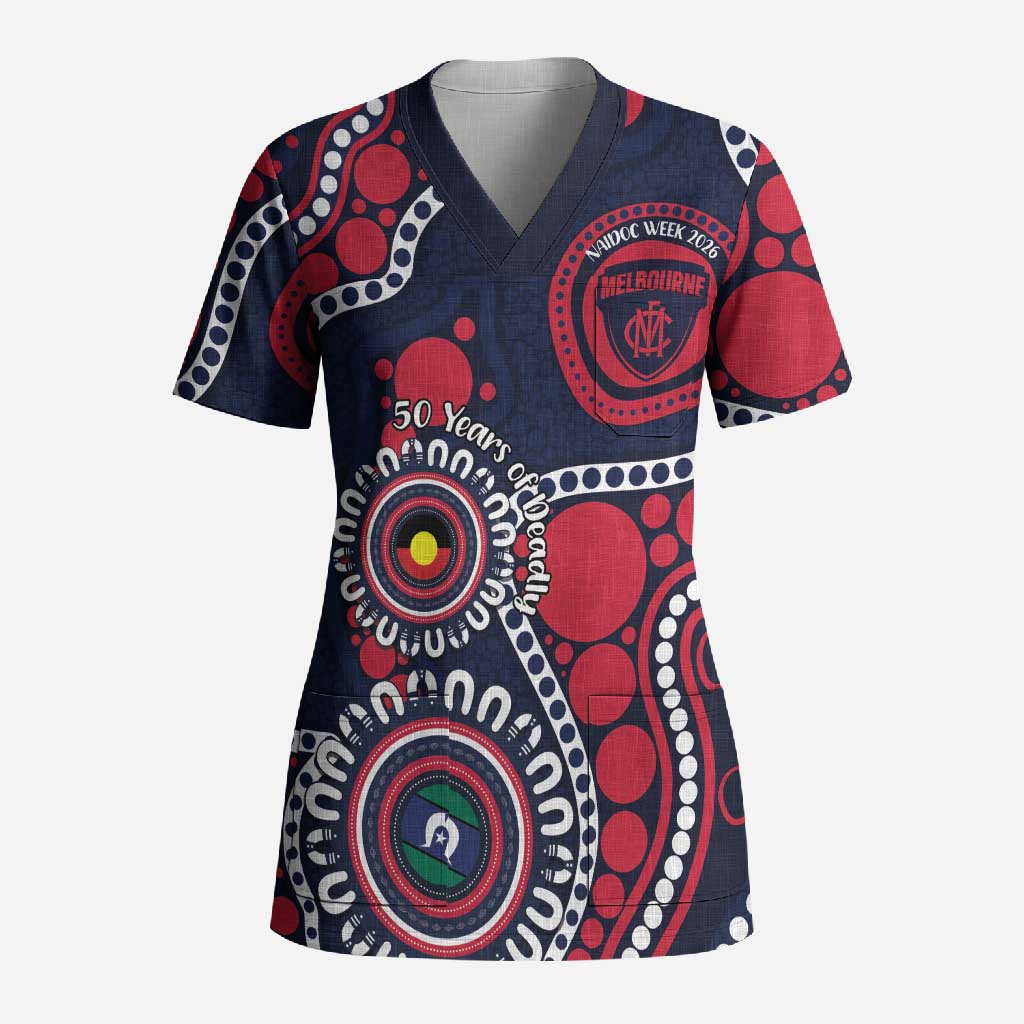 Melbourne NAIDOC Week 2026 Personalised Scrub Top 50 Years of Deadly Aboriginal Art