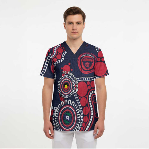 Melbourne NAIDOC Week 2026 Personalised Scrub Top 50 Years of Deadly Aboriginal Art