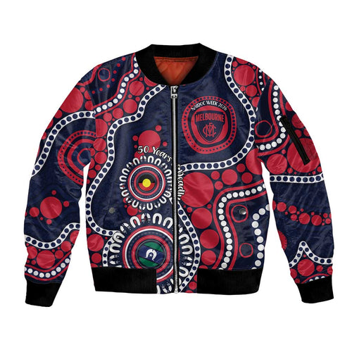 Melbourne NAIDOC Week 2026 Personalised Sleeve Zip Bomber Jacket 50 Years of Deadly Aboriginal Art