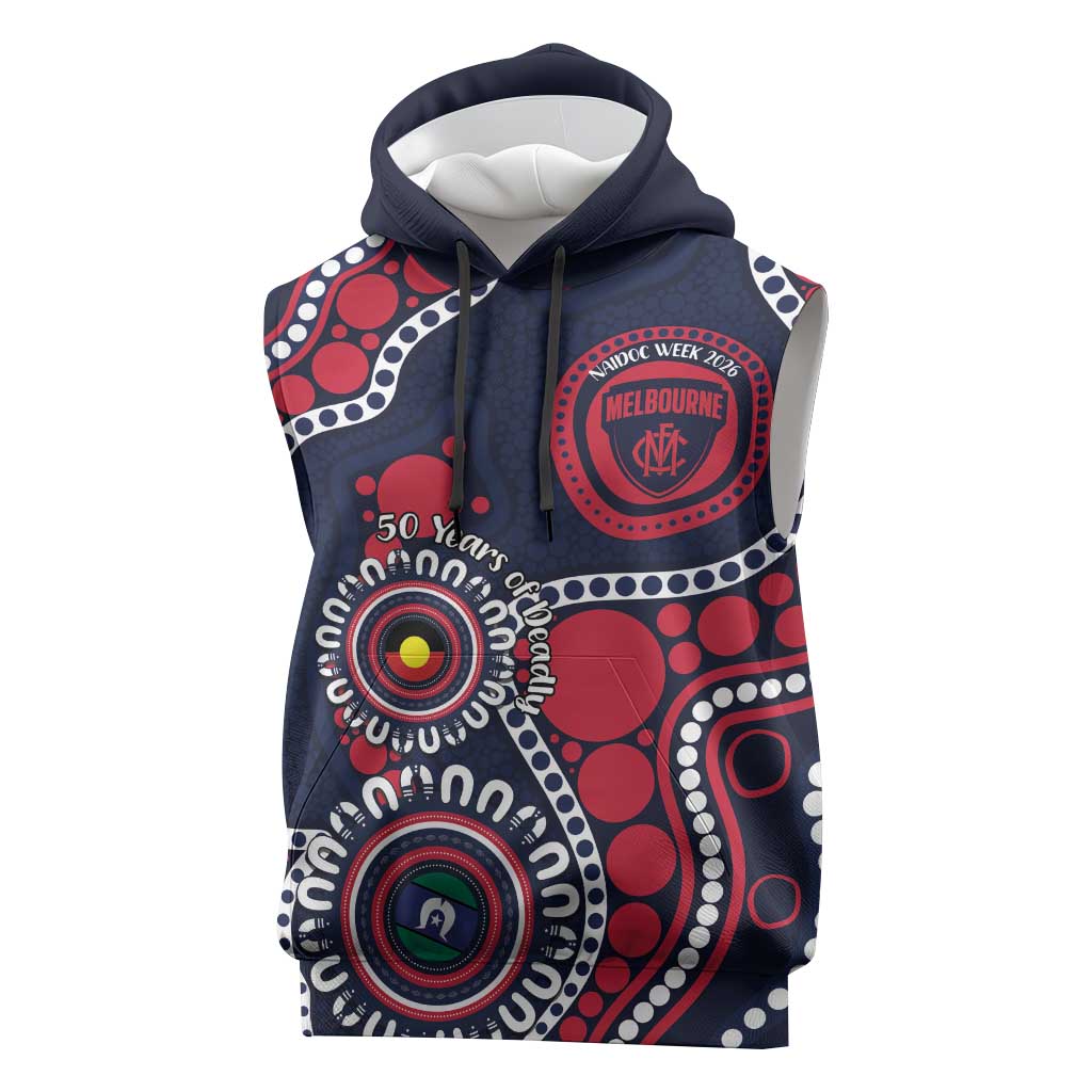 Melbourne NAIDOC Week 2026 Personalised Sleeveless Hoodie 50 Years of Deadly Aboriginal Art