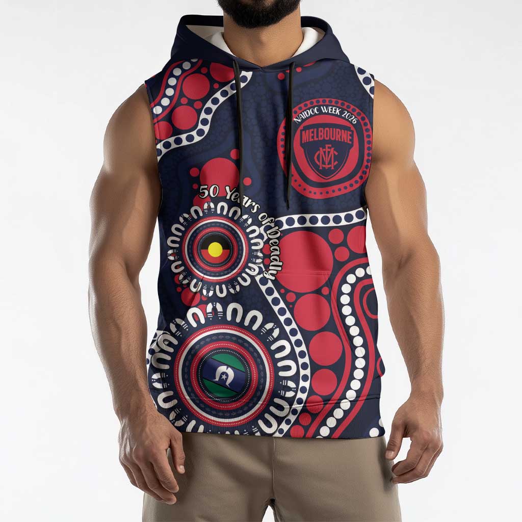 Melbourne NAIDOC Week 2026 Personalised Sleeveless Hoodie 50 Years of Deadly Aboriginal Art