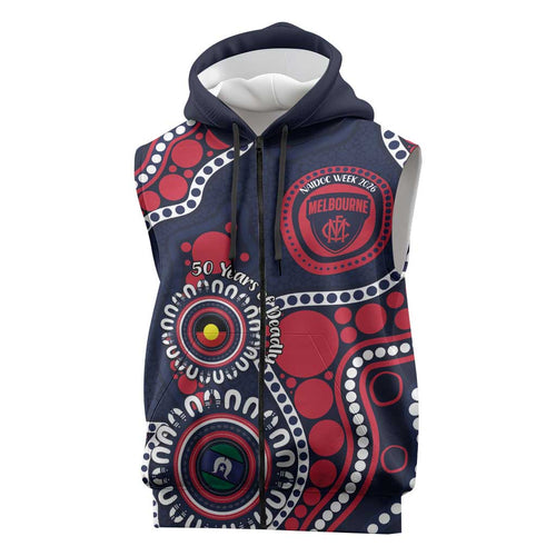 Melbourne NAIDOC Week 2026 Personalised Sleeveless Zip Hoodie 50 Years of Deadly Aboriginal Art