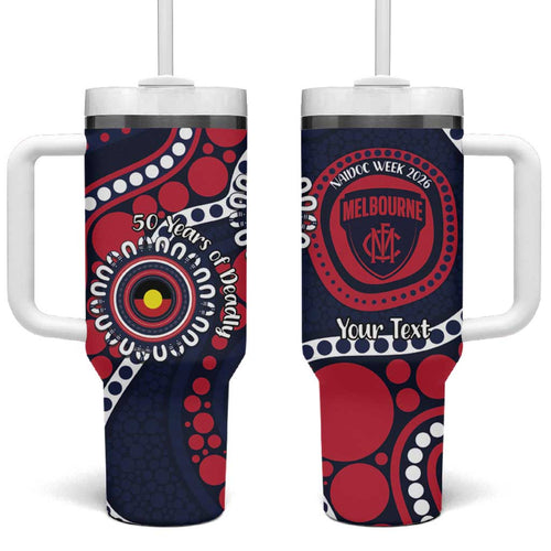 Melbourne NAIDOC Week 2026 Personalised Tumbler With Handle 50 Years of Deadly Aboriginal Art