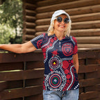 Melbourne NAIDOC Week 2026 Personalised Women Polo Shirt 50 Years of Deadly Aboriginal Art