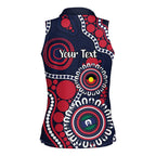 Melbourne NAIDOC Week 2026 Personalised Women Sleeveless Polo Shirt 50 Years of Deadly Aboriginal Art