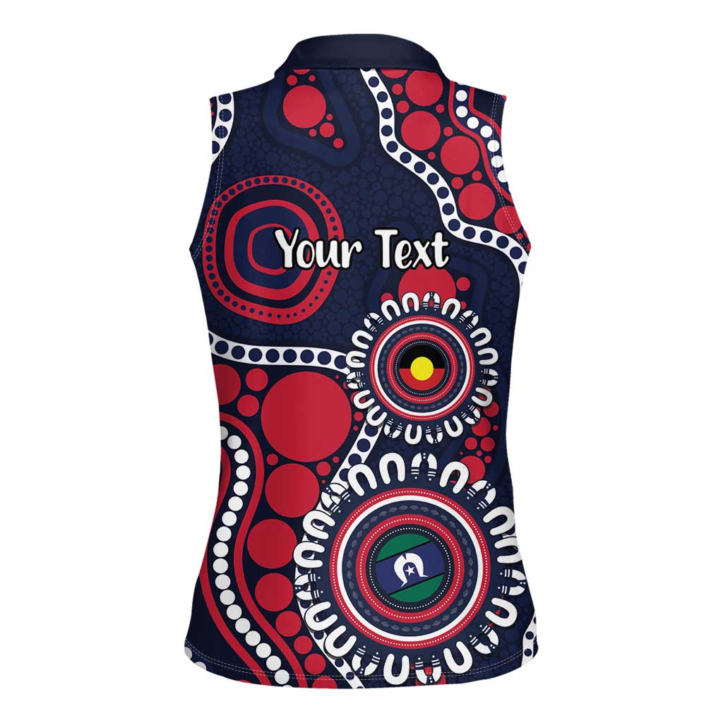 Melbourne NAIDOC Week 2026 Personalised Women Sleeveless Polo Shirt 50 Years of Deadly Aboriginal Art